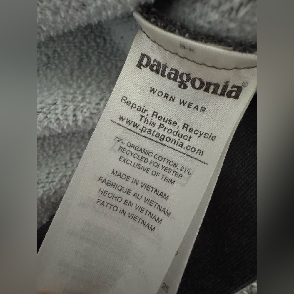 Patagonia Men's Organic Cotton Quilt Crewneck Sweatshirt Pullover Forge Grey M - Picture 7 of 7